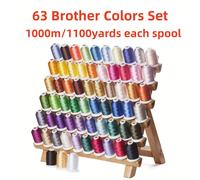 TEMU (1000m/Carrete) - Kit de Hilo de Poliéster para Bordar a Máquina Brother Color 63 - Hilo y de Calidad para Brother, , , Singer y Más
