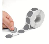 TEMU 1000pcs Pegatinas de Rascar Grises, Redondas de 0.63" - Perfectas para Cupones DIY, Promociones, Recuerdos de Boda y Tarjetas de Juego, Etiquetas de Rascar