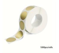 TEMU 1000pcs Pegatinas Rascables Doradas de 0.63" en un Rollo - Ideales para Cupones, Promociones, Recuerdos de Boda, Tarjetas de Regalo y Juegos - Material de Papel Duradero