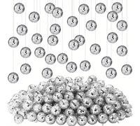TEMU 100pcs 1.2" Bolas de Espejo Plateadas Disco - Decoraciones Colgantes Reflectantes Mini para Fiestas Temáticas de los 70, Árboles de Navidad, y