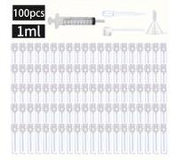 TEMU 100PCS 1/2ml Mini Botellas de Vidrio de de Viaje con Accesorios - Sin Perfume, Sin PVS, 100 , 1 , 1 Embudo, 1 Dispensador, 1 Jeringa - Ideal para Aceites Esenciales y Perfumes