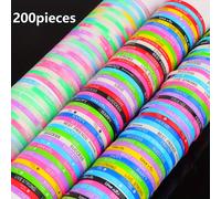 TEMU 100pcs/200pcs/pack Pulsera Deportiva Luminosa de Silicona con de Caramelo, Estilo de Moda Adecuado para Hombres y Mujeres, Accesorio de Regalo Diario