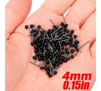 TEMU 100pcs 4/5/6mm Mini Kit de Ojos de Vidrio Negro surtido para Fieltro de Agujas Osos Muñecas Señuelos Costura