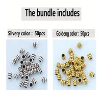 TEMU 100pcs/50pcs Cuentas Espaciadoras de Tubo , Cuentas Cilíndricas Sueltas Decorativas para Collar, Pulsera, Accesorios para Hacer Llaveros, Suministros para Manualidades y Kits para Hacer Joyas