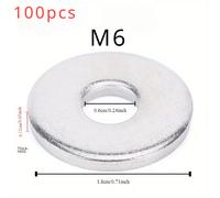 TEMU 100pcs Arandelas de Acero Inoxidable de Resistencia - Tamaños M4/M5/M6/M8, Engrosadas y Ampliadas para una Fijación , Almohadillas de Tornillo de Metal