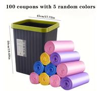 TEMU 100pcs Bolsas de Basura Extra Grandes Multicolor, Impermeables, Duraderas, Versátiles y Sin Aroma para Cocina, Baño, Dormitorio y Uso Exterior
