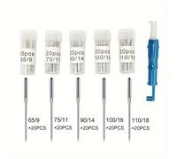 TEMU 100pcs/pack Agujas para máquina de coser Tamaños 65/9 75/11 90/14 /16 110/18 Suministros para máquinas de coser Singer Brother Varmax