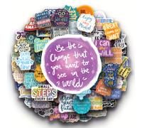 TEMU 100pcs Pegatinas de Citas Inspiradoras - Vinilo Impermeable, Perfectas para Portátiles, Botellas de Agua y Libros | Calcomanías Motivacionales Estéticas para Adolescentes y Adultos