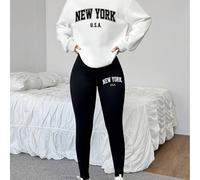 TEMU 1014Gwen, 1 Set de Sudadera Casual para Mujer de 2 piezas, Estampado de , Sudadera de Larga con Cuello , Leggings Largos, Para Usar Solos o En Capas, Adecuado para Otoño Invierno, Ropa de Mujer