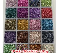 TEMU 101g 20 colores, 1-4mm Vidrio irregular de calidad para manualidades con resina, de joyas, decoración del hogar y relleno de jarrones