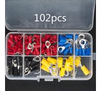 TEMU 102 Piezas Kit de Conectores para Cables, Espátula de Crimpado, Anillas y Terminales Enrolladas con Forro