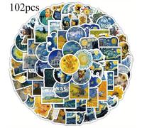 TEMU 102 Stickers de Pintura al Óleo de Van , Stickers de , Stickers en Artístico, Decoraciones Fáciles para Tablets y Laptops, Stickers de Decoración para Dispositivos Electrónicos