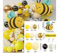 TEMU 108 piezas de globos temáticos con abejas, globos de hoja metálica y latex para un decorativo idealizado como fiestas o relacionados a . también para Halloween e Navidad