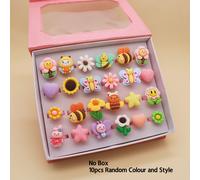 TEMU 10pcs/24pcs Anillos de Diseños de Abejas, Mariposas y Flores, Variados para Joyería de Niñas, Anillos Coloridos para y Nietas, Detalles de , Regalos para Fiestas, Navidad y Año (Estilo Aleatorio)
