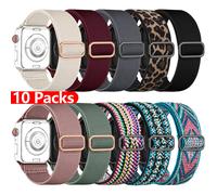 TEMU 10pcs Banda Elástica de Loop para Apple Watch de 38mm 40mm 41mm 42mm 44mm 45mm 49mm para Mujeres y Hombres, Correa de Muñeca Trenzada de Nylon para iWatch Series Ultra 6 5 4 3 2 1 SE