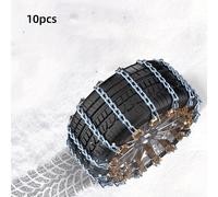 TEMU 10pcs Cadenas Antideslizantes para Nieve con Diseño de Metal Trenzado - Construcción Duradera de Hierro para Conducción en Nieve, Montañas y Desiertos - Capacidad de Romper Hielo y
