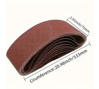 TEMU 10pcs Cintas de Lijado Premium, 2.95x20.98 Pulgadas, 60-400 - Duraderas para y Nivelar Madera, de Múltiple para Uso Versátil, Lijadoras de Cinta para Carpintería