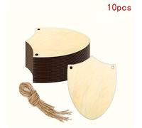 TEMU 10pcs de Madera Sin Acabar para Manualidades DIY - Decoraciones Versátiles y Etiquetas de Regalo, Perfectos para Todas , Recortes de Papel