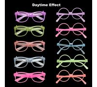 TEMU 10pcs Gafas de Moda Multicolor Neón - Gafas Plásticas para Fiestas, Festivos y Accesorios de Discoteca, Ideales para Noches de Fiesta