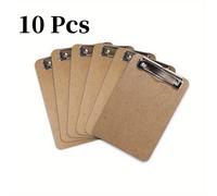 TEMU 10pcs Mini Portapapeles 6x9" - Tableros de Madera Fibra Elegantes con Clips para Oficina, Profesores y Uso en el Aula