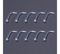 TEMU 10pcs Pendientes de Nariz de Acrílico Transparente Transparente Anillo Invisible para Fosas Nasales Piercing de Oreja para Mujeres Hombres Retenedor Joyería Corporal, Joyería Corporal