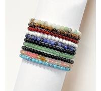 TEMU 10pcs Pulseras de Piedras Naturales de 4mm - Brazaletes Elásticos de Cristal para Mujeres, Perfectos para Uso Diario y Regalo