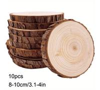 TEMU 10pcs Rebanadas de Madera Natural Sin Acabar con para Manualidades DIY, Adornos Rústicos para , Kit de de Madera para Manualidades