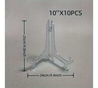 TEMU 10pcs Soportes de Exhibición de Caballete de Plástico Transparente - Soporte Versátil para Platos, Tabletas, Fotos, Sobres, Medallas y Tartas de Té - Accesorios de Decoración para el Hogar