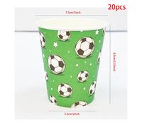 TEMU 10uds/20uds/50uds Vasos de Papel para Temática de Fútbol, Vasos de Papel Desechables Verdes para Fútbol para Suministros de Deportiva, Vasos de Papel para Decoraciones de Fiestas de