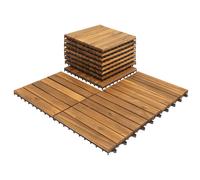 TEMU 11/22/33piezas Baldosas de madera 6 listones Baldosas de patio de madera-plástico con drenaje y de Fácil instalación Alfombra de suelo 30x30cm 1/2/3 m²