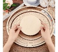 TEMU 11 Piezas de Herramientas de Cerámica Redondas, Juego de Rieles de Figuras Geométricas Concéntricas de Madera para Corte y Estampado de Cerámica DIY, Modelado de Arcilla en