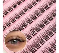 TEMU 110 naturales, que van desde 16 mm, con extensiones Wispy D Curl para un look esponjoso y autoaplicado en casa - Extensiones individuales para una natural