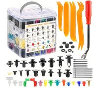 TEMU 1105pcs Juego de clips de retención univer para coche, kit de tornillos de de plástico de 4 capas, material PP Rivets de panel de cuerpo de automóvil con herramientas de instalación