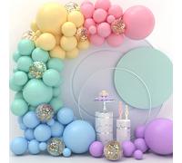 TEMU 117 piezas de kit de guirnalda de globos de látex pastel, globos de emulsión para , , año , día de San Valentín, decoraciones de fiesta multicomponente, necesita electricidad.