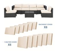 TEMU 12/14 Fundas de Cojines para Exterior, Reemplazo de Fundas Elásticas Lavables para Sofá y Sillón, Protector Individual para Muebles, Juego de Cubiertas para Mascotas