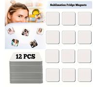 TEMU 12/20 imanes de sublimación para nevera, cocina, microondas, pared, puerta o calendario de oficina con 12/20 láminas cuadradas para impresión por sublimación