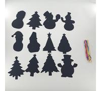 TEMU 12/24 piezas de Adornos Mágicos Rascable de - y Árbol de Navidad Neón DIY Rascable Seguro y No , Ideal para Fiestas, Rellenos de Calcetines y Decoraciones Mágicas de Temporada (& s)