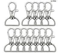 TEMU 12/24 piezas de mosquetones giratorios D para mascotas, manualidades DIY accesorias bolsos costura suministros pequeños negocios, duradeross y