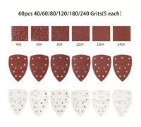 TEMU 12/48/60 hojas de lijado - Granos de 40 con 11 agujeros para lijadora de ratón - ¡Perfectas para trabajos de acabado y !