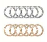 TEMU 12- Aleación Metal Anillos de Goma, Clip de Anilla Redonda de Accionamiento de Gatillo, Accesorios de Llavero DIY para Bolsas, Bolso, , de DIY
