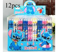 TEMU 12 bolígrafos de Disney Stitch con de empuje para firmar, bolígrafo de dibujos animados, bolígrafo de secado rápido, ideal para regalos, escritura, grabación y uso diario