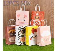 TEMU 12 bolsas de regalo creativas con animales en papel , bolsa para compras o fiestas, ¡ideal como empaque y decoración! también Navidad Halloween cumpleañeros