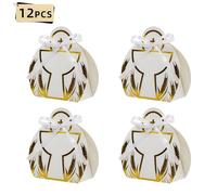 TEMU 12 cajas de papel para regalo con diseño de de la Unción para bautizo, con cintas | Cajas de papel para regalo con cruz de bautizo para de baby shower, ajuste universal