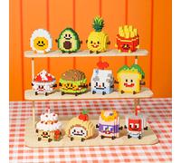 TEMU 12 Cajas de Regalo de Bloques de Construcción Micro Serie de Juego de Comida Fruta Comida Rompecabezas de Energía Juguete de Decoración de Escritorio Adorno Regalo