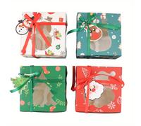 TEMU 12 Cajas de Regalo Navideñas Festivas, Diseños de Santa, Reno y Copo de Nieve para Fiestas y Regalos
