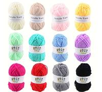 TEMU 12 ovillos de lana tejida a | Lana para suéter, bufanda, gorro, ganchillo, lana a , rayón, color , fibra larga