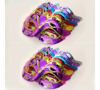 TEMU 12 Paquetes, Máscaras Doradas para Fiestas, Accesorios de Boda, Máscaras de Maquillaje, Halloween, Carnaval, Máscaras Pintadas para Baile de Disfraces