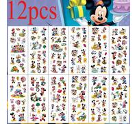 TEMU 12 pegatinas de PVC Disney y Minnie - Diseño de dibujos animados, perfectas para maletas, guitarras, regalos de Acción de Gracias o - ¡Ideal para familiares y !