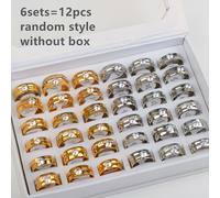 TEMU 12 Piezas Anillos de Pareja JuanMaoJuan - de Acero Inoxidable para Mujeres y Hombres, Anillos para Él y Ella, Ideales para , Fiestas y Atuendos Informales - Paquete al por Mayor (Sin Incluida)