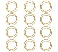 TEMU 12 piezas, Anillos de servilleta dorados, Hebilla de servilleta de de color sólido, Anillos de metal de hierro fundido, Decoración navideña, Decoración de mesa de comedor